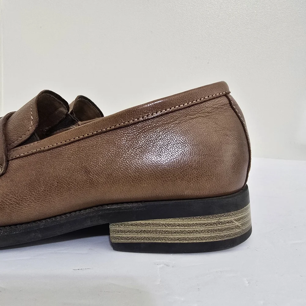KENNETH COLE‎ new york size 9 Brock Leather Bit Slip On Classic Loafers Cognac